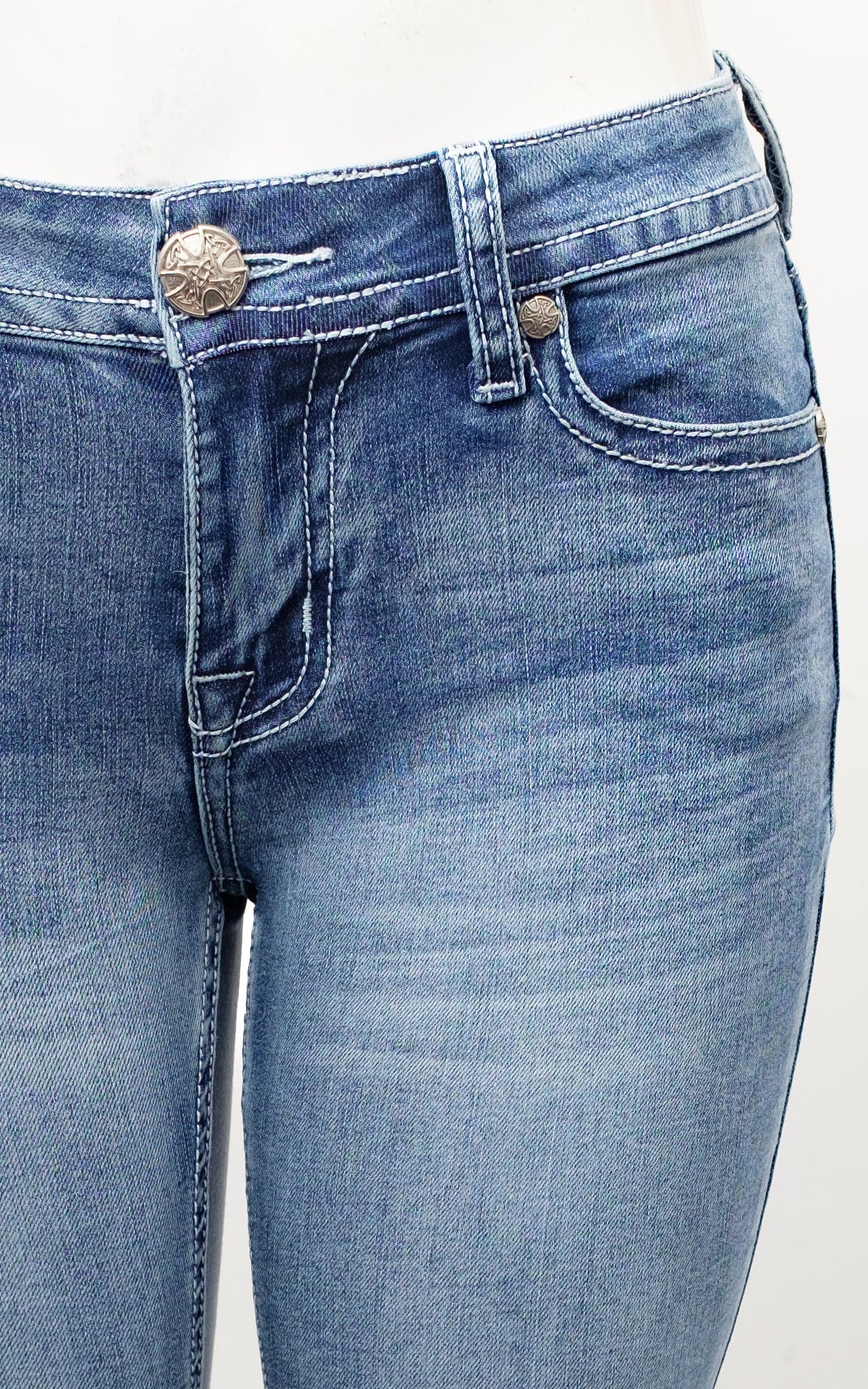 Rhinestone Bootcut Jeans Cross